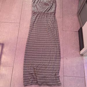 Gently used metallic silver maxi dress